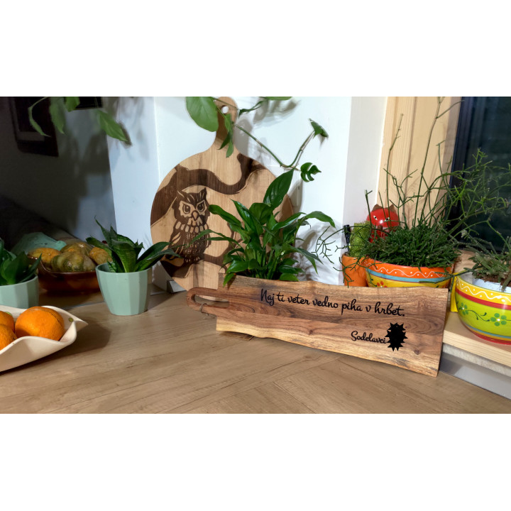 SERVIRNA DESKA 55X16X1.5CM PRAVOKOTNA LESENA - Naj ti veter vedno piha v hrbet